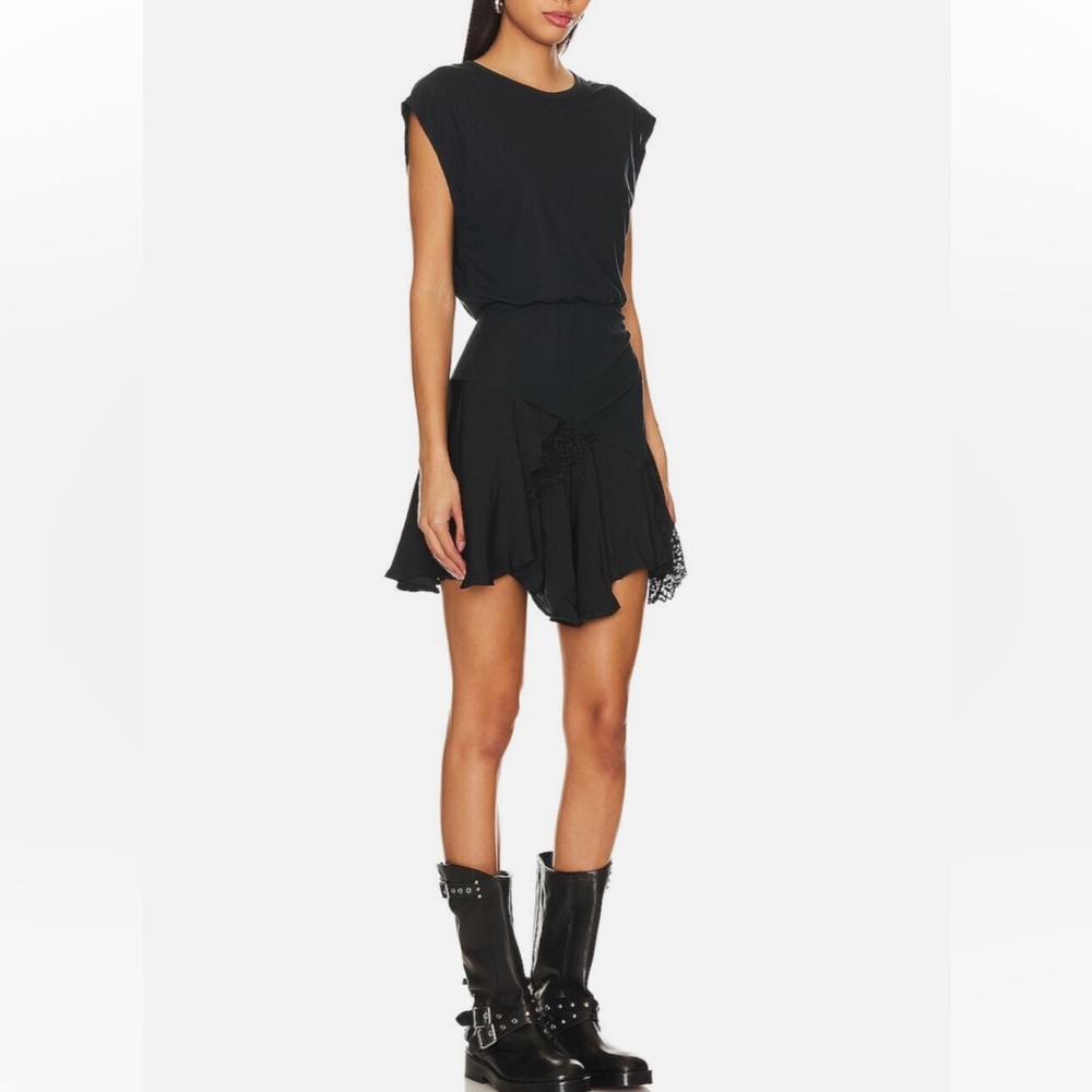 Free People Black Jazzy Short Sleeve
Asymmetrical Mini Dress Size S - Picture 3 of 12
